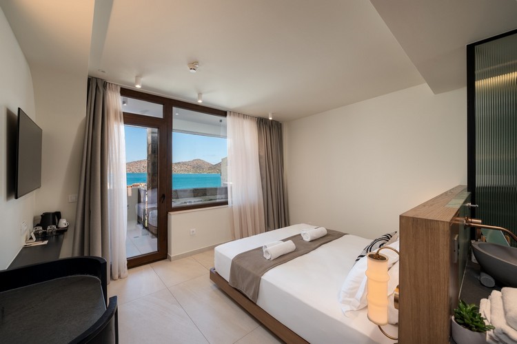 Elounda Stories Premium Room with Jetted Tub and Partial Sea View